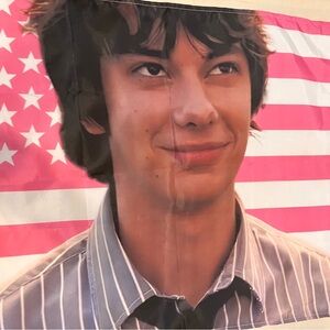 Rodrick Heffley Pink and White Striped Flag